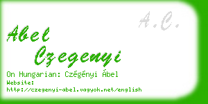 abel czegenyi business card