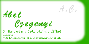 abel czegenyi business card